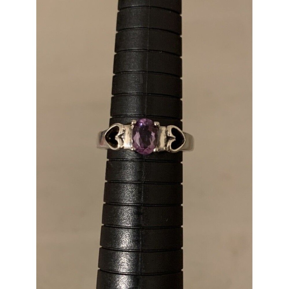 Vintage ADI Sterling Silver Amethyst Cocktail Ring 7.75